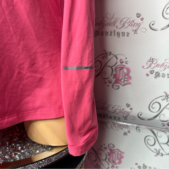 Nike dri fit running sweater pull over hoodie half zip up pink soft buttery y2k - Picture 8 of 16